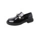 Fashion Retro Pearl Square Toe Chunky Heel Mary Jane Shoes With Black