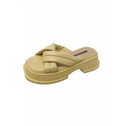 Fashion Versatile Cross Beach Sandals With Black Beige Yellow Shoes