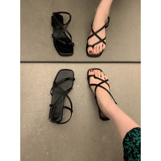 Mid Heel Fashion Thong Sandals For Womens