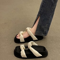 New Outer Wear Retro Platform Sandals With Black