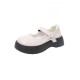 Platform Word Buckle Small Leather Shoes For Womens