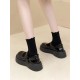 Platform Word Buckle Small Leather Shoes For Womens